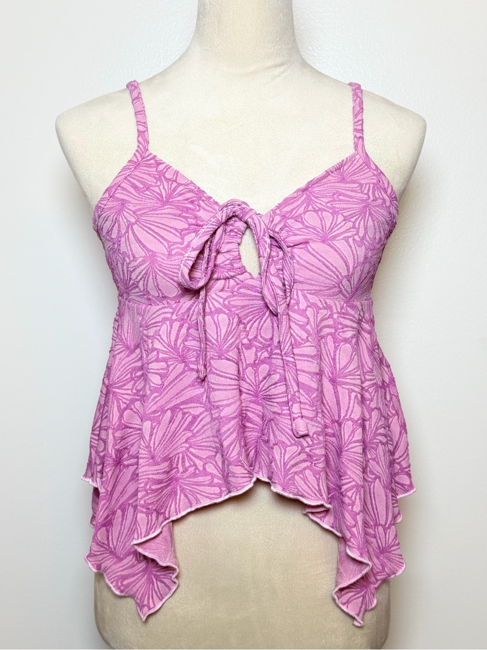 NWT Cider Floral Print Handkerchief Hem Cami Top Coquette Fairycore Size Small